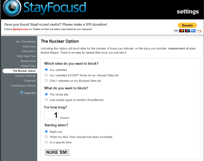 Stay Focused is really helpful for internet users to be focused on the helpful stuff by eliminating the distractions available there.