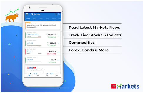 ET Markets is an application for tracking Indian Stock markets, mutual funds. It is managed by the Times of India