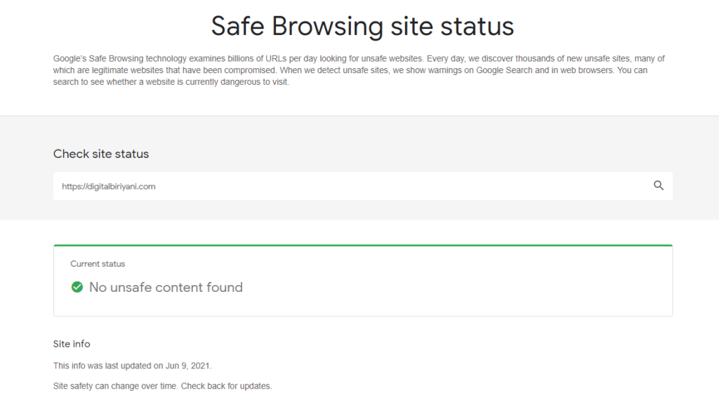 Google Transparency Reports is a tool provided by Google to check if a link is safe to open or not.