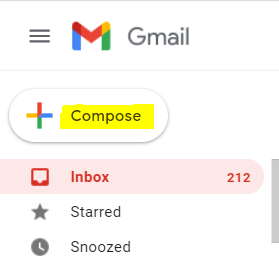 Select Compose an Email option as a First step to send confidential email in gmail