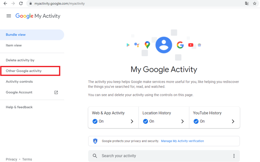 Open myactivity.google.com to auto delete YouTube search and watch history.