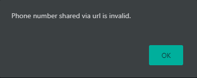 Invalid Phone Number Shared Via URL on WhatsApp - DiGiTAL BiRYANi