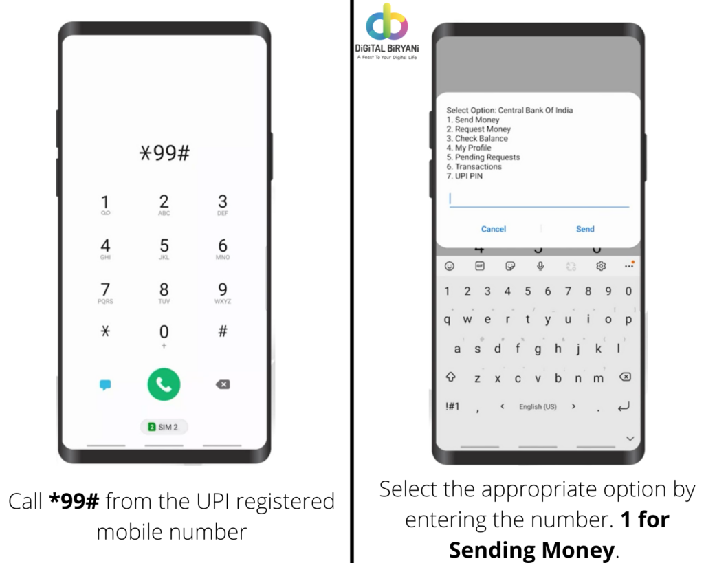 Call *99# from the UPI registered mobile number and select appropriate option to make UPI payment offline.