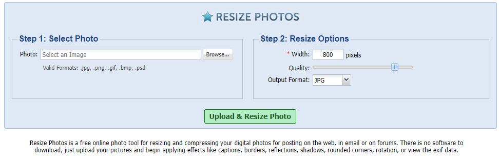 You can upload any of the above types and select output format to get the reduced size image.
