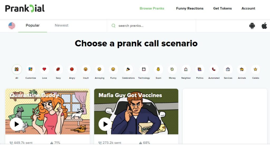 Prank Dial is to make free prank calls to prank your friends.