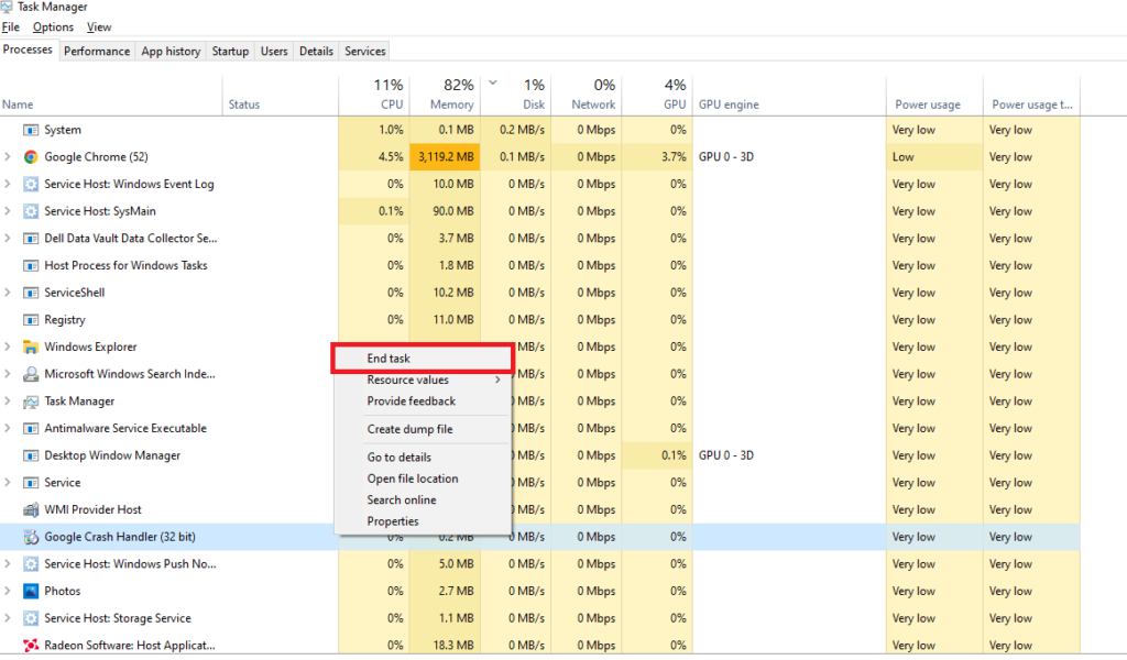 How to cool down laptop when it is overheating - close unwanted tasks from task manager.
