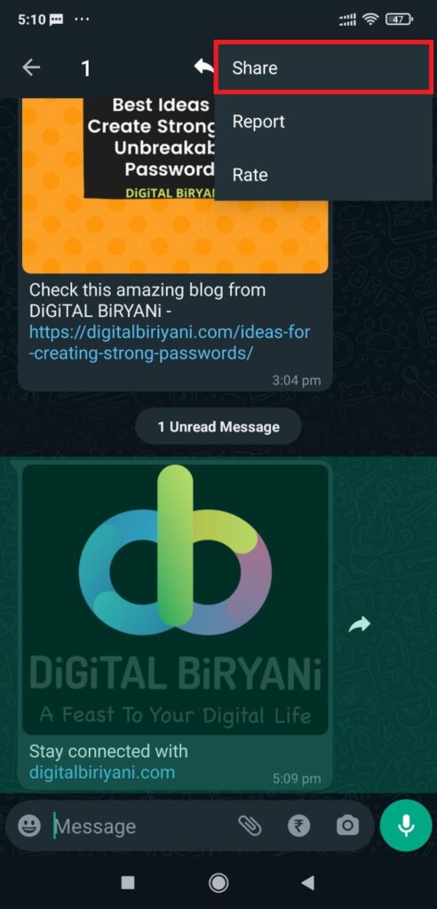 How to Forward Images with Caption on WhatsApp DiGiTAL BiRYANi 02