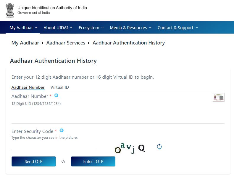 Aadhaar Authentication History Know Where Your Aadhaar is Used DiGiTAL BiRYANi 04