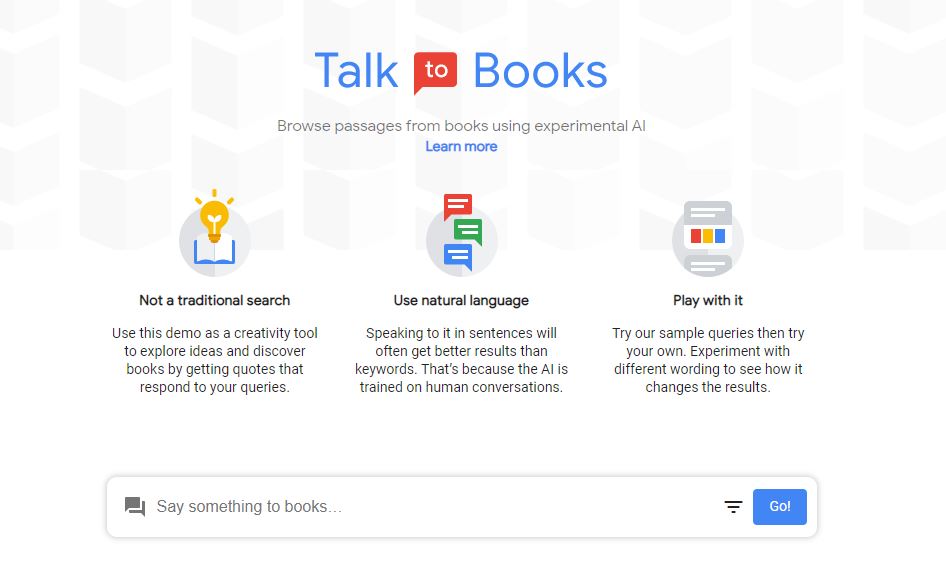 Cool AI Tools To Try Online - Talk To Books