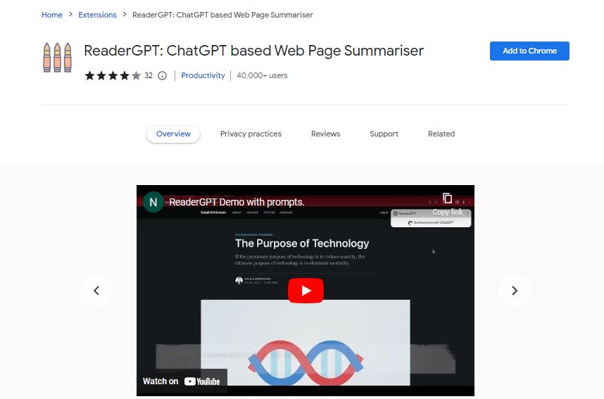 Best ChatGPT Chrome Extensions - DiGiTAL BiRYANi - ReaderGPT