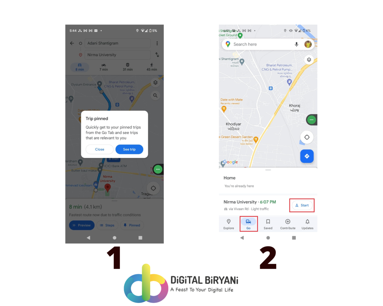 How To Save A Route On Google Maps - DiGiTAL BiRYANi - 03