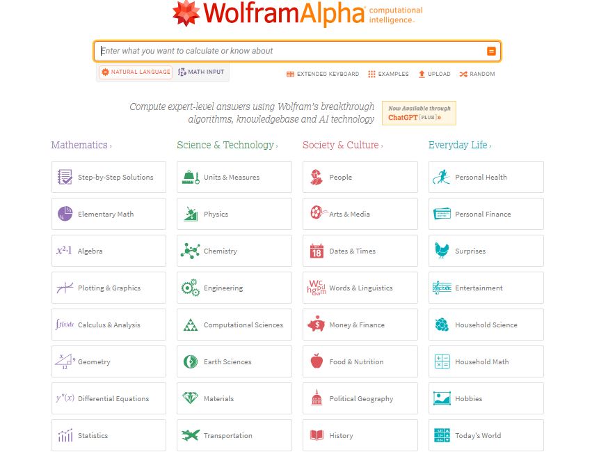 Best AI Search Engines - DiGiTAL BiRYANi - Wolfram Alpha