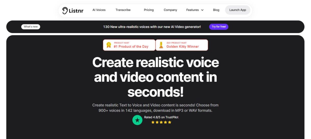 Best Free AI Voice Generator Tools - DiGiTAL BiRYANi - Listnr AI